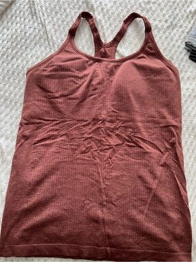 Lululemon Ebb To Street Ribbed Racerback Tank Top in Rust